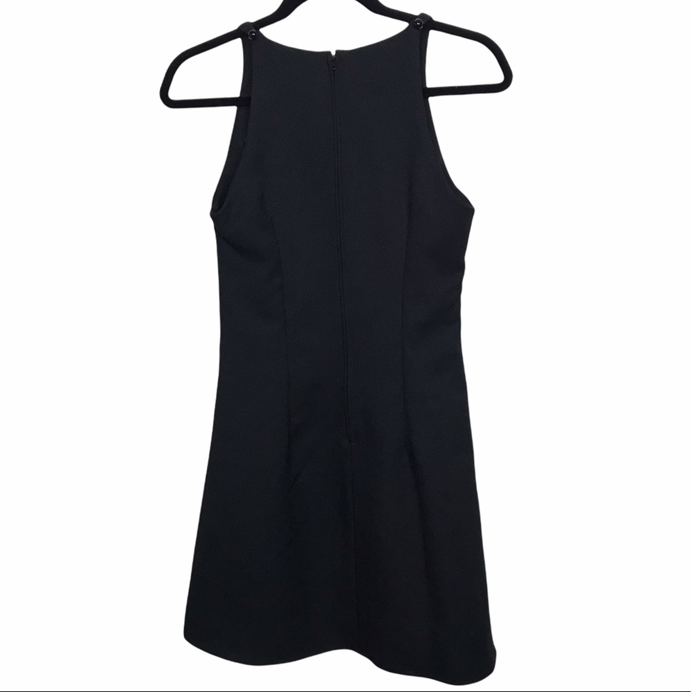 Hip Chic Black Sheath Pinafore Mini Dress